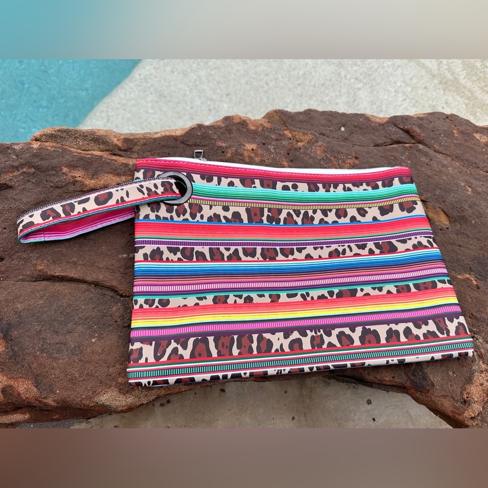Oversized Serape Mulit-Color Clutch/Wristlet